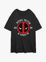 Marvel Deadpool Merc With A Mouth Girls Oversized T-Shirt