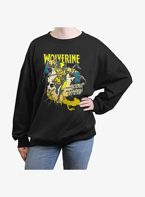 Wolverine Adamantium Time Girls Oversized Sweatshirt