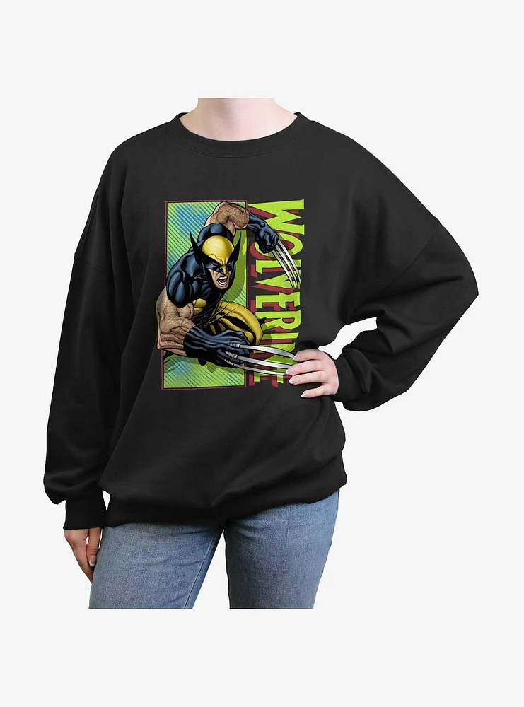 Wolverine Attack Panel Girls Oversized Sweatshirt