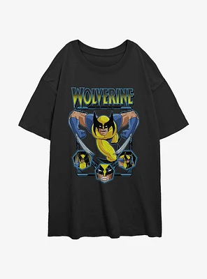 Wolverine Animated Attack Girls Oversized T-Shirt