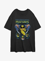 Wolverine Animated Attack Girls Oversized T-Shirt