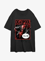 Marvel Deadpool Call Me Poster Girls Oversized T-Shirt