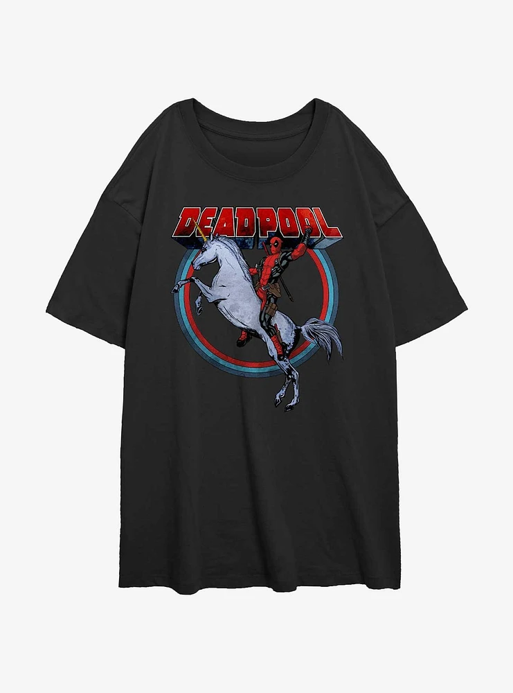 Marvel Deadpool Unicorns Forever Girls Oversized T-Shirt