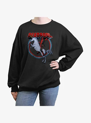 Marvel Deadpool Unicorns Forever Girls Oversized Sweatshirt