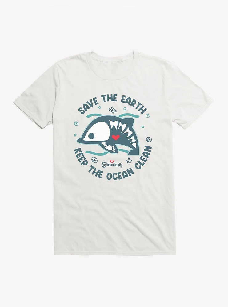 Skelanimals Dolphie Keep The Ocean Clean T-Shirt