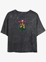 Wolverine Action Pose Girls Mineral Wash Crop T-Shirt