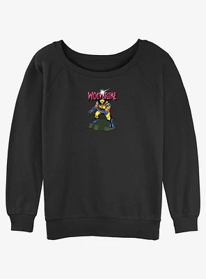 Wolverine Action Pose Girls Slouchy Sweatshirt