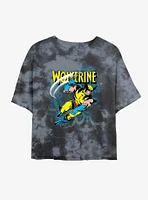 Wolverine Wolf Slash Girls Tie-Dye Crop T-Shirt