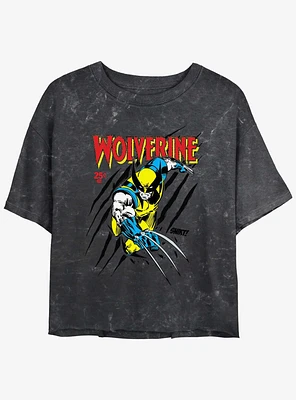 Wolverine Logan Slash Girls Mineral Wash Crop T-Shirt