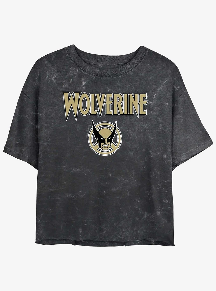 Wolverine Logan Icon Girls Mineral Wash Crop T-Shirt