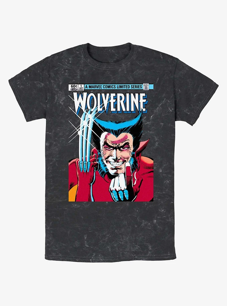 Wolverine 1st Issue Comic Cover Mineral Wash T-Shirt