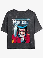 Wolverine 1st Issue Comic Cover Girls Mineral Wash Crop T-Shirt