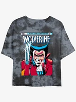 Wolverine 1st Issue Comic Cover Girls Tie-Dye Crop T-Shirt