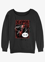 Marvel Deadpool Call Me Poster Womens Slouchy Sweatshirt