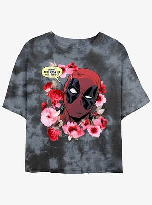 Marvel Deadpool What Is This Womens Tie-Dye Crop T-Shirt