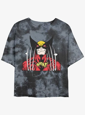 Wolverine Bring The Claws Womens Tie-Dye Crop T-Shirt