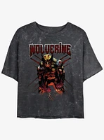 Wolverine Still Standing Womens Mineral Wash Crop T-Shirt