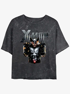 Wolverine Adamantium Rage Womens Mineral Wash Crop T-Shirt