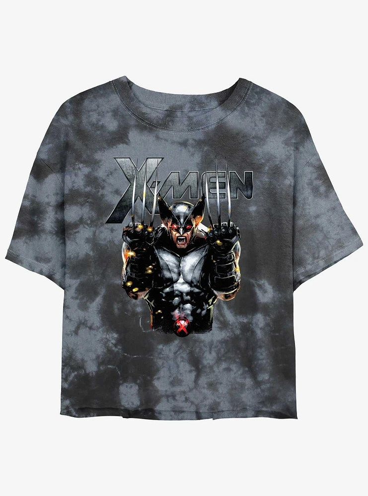 Wolverine Adamantium Rage Womens Tie-Dye Crop T-Shirt