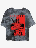 Marvel Deadpool Police Womens Tie-Dye Crop T-Shirt