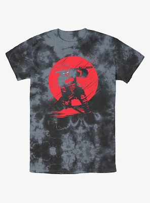 Marvel Deadpool Red Moon Silhouette Tie-Dye T-Shirt