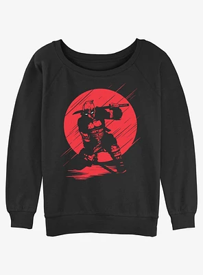 Marvel Deadpool Red Moon Silhouette Womens Slouchy Sweatshirt