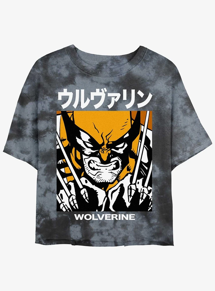 Wolverine Kanji Rage Womens Tie-Dye Crop T-Shirt