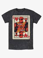 Marvel Deadpool King Of Hearts Card Mineral Wash T-Shirt