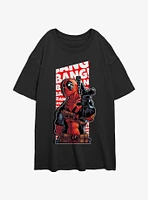 Marvel Deadpool Bang Finger Gun Womens Oversized T-Shirt