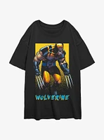 Wolverine Claws Out Poster Womens Oversized T-Shirt