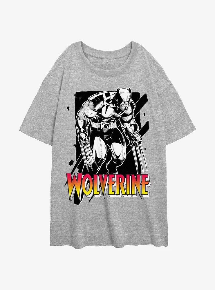 Wolverine Claw Marks Womens Oversized T-Shirt