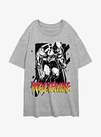 Wolverine Claw Marks Womens Oversized T-Shirt