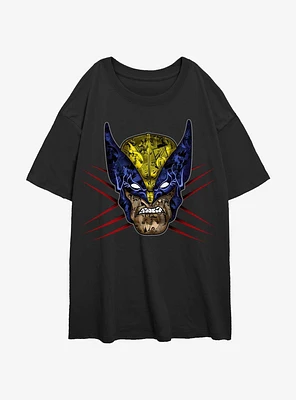 Wolverine Rage Face Womens Oversized T-Shirt