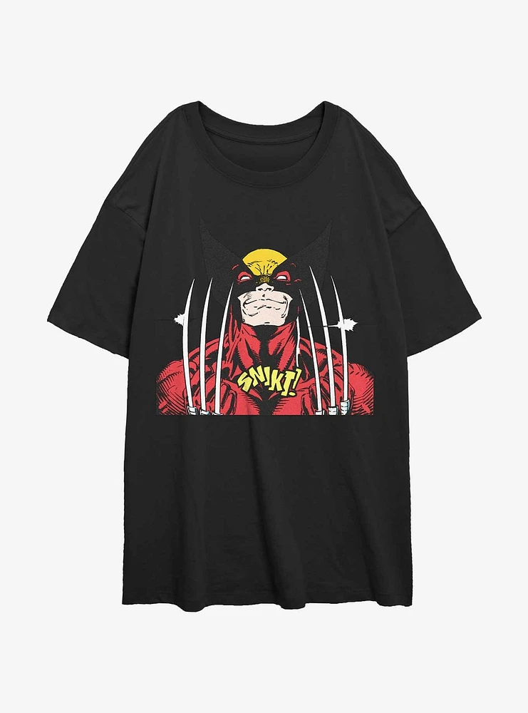 Wolverine Bring The Claws Womens Oversized T-Shirt