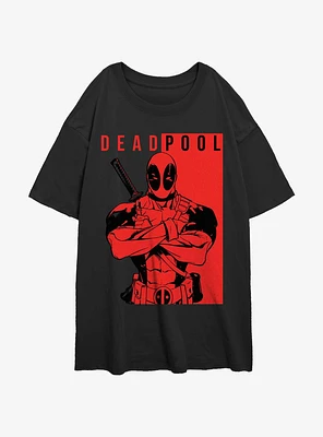 Marvel Deadpool Police Womens Oversized T-Shirt