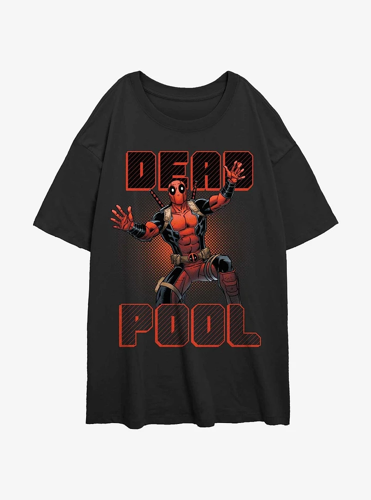 Marvel Deadpool Jazz Hands Merc Womens Oversized T-Shirt