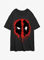 Marvel Deadpool Splatter Dead Eye Womens Oversized T-Shirt