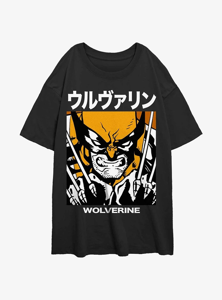 Wolverine Kanji Rage Womens Oversized T-Shirt