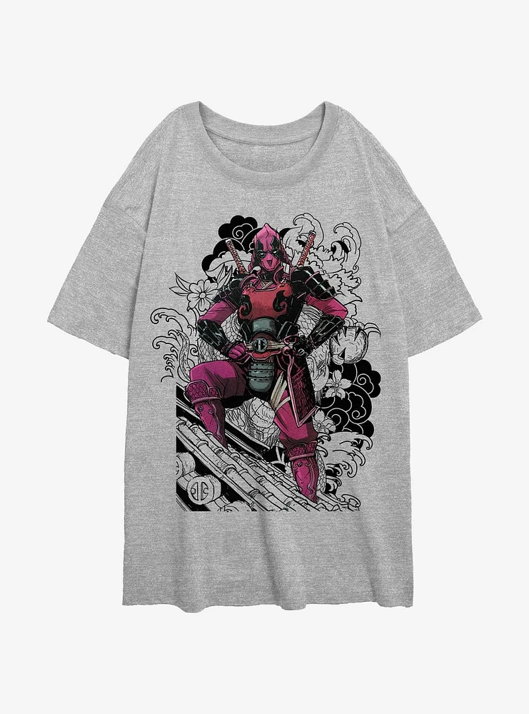 Marvel Deadpool Dragon Ninja Womens Oversized T-Shirt