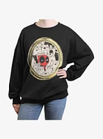 Marvel Deadpool Cats Rule Everything Around Me Portrait Womens Oversized Sweatshirt