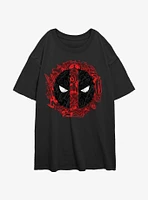 Marvel Deadpool Evil Eye Icons Womens Oversized T-Shirt