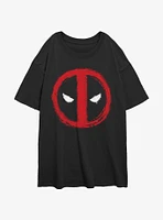 Marvel Deadpool Chalk Evil Eye Womens Oversized T-Shirt