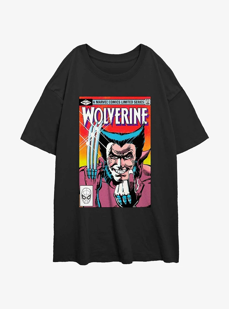 Wolverine Comic Cover Womens Oversized T-Shirt