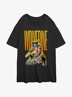 Wolverine Skull Pile Womens Oversized T-Shirt