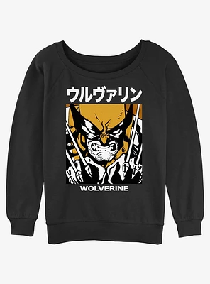 Wolverine Kanji Rage Girls Slouchy Sweatshirt