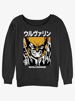 Wolverine Kanji Rage Girls Slouchy Sweatshirt