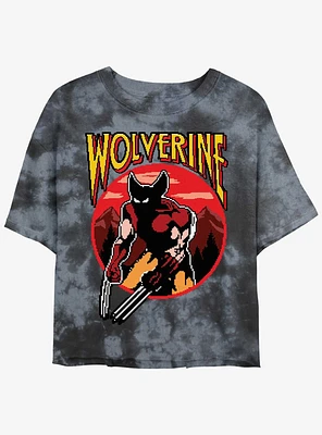 Wolverine Pixel Girls Tie-Dye Crop T-Shirt