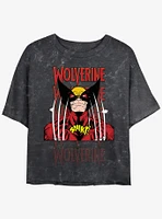 Wolverine Shiny Claws Girls Mineral Wash Crop T-Shirt