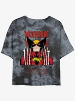 Wolverine Shiny Claws Girls Tie-Dye Crop T-Shirt