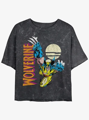 Wolverine Pounce At Night Girls Mineral Wash Crop T-Shirt